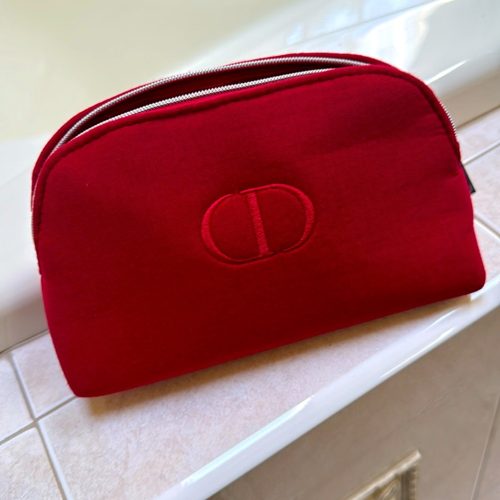 DIOR Red Makeup Pouch
